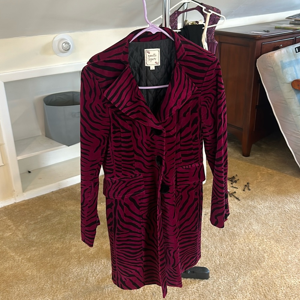 Pre owned Nanette lepire zebra pater coat in very good condition